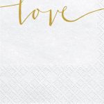 Gold Love Paper Napkins | Set 0f 20