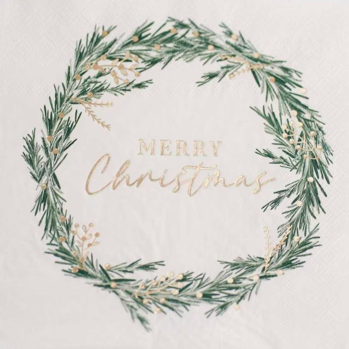 Gold Foliage Festive Party Napkins