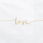 Gold Love Paper Napkins | Set 0f 20