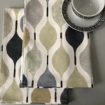 Orange Grey Geometric Dish Towel