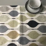 Orange Grey Geometric Dish Towel