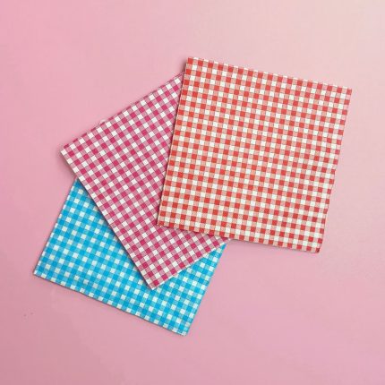 Checked Birthday Napkins