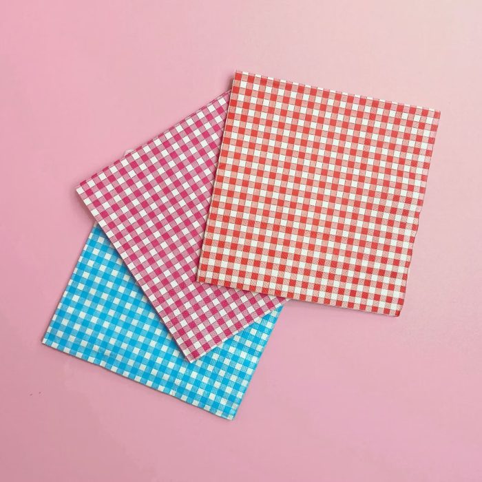 Checked Birthday Napkins