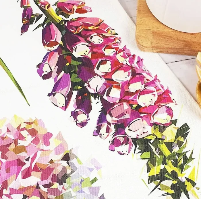 Garden Flowers Dish Towel